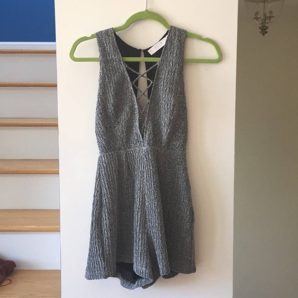 Sparkle lace-up top romper size XS